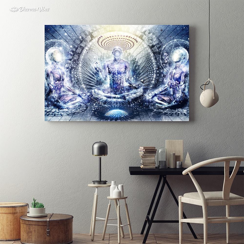 Tiamu 3 stuks sacred geometrie meditatie chakra wandsculptuur, mandala muurschildering spirituele muurkunst, Metatron Cube, Yantra Wall Art voor Yoga Meditatie Boeddha wanddecoratie